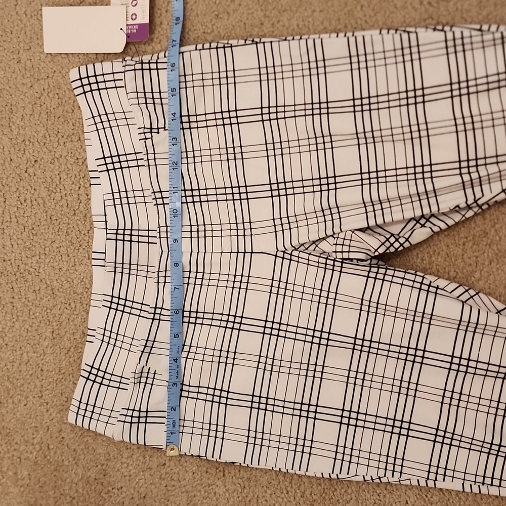 Utopia by Hue Legging High Tise Skimmer Window Pane Plaid size Large - Picture 9 of 11